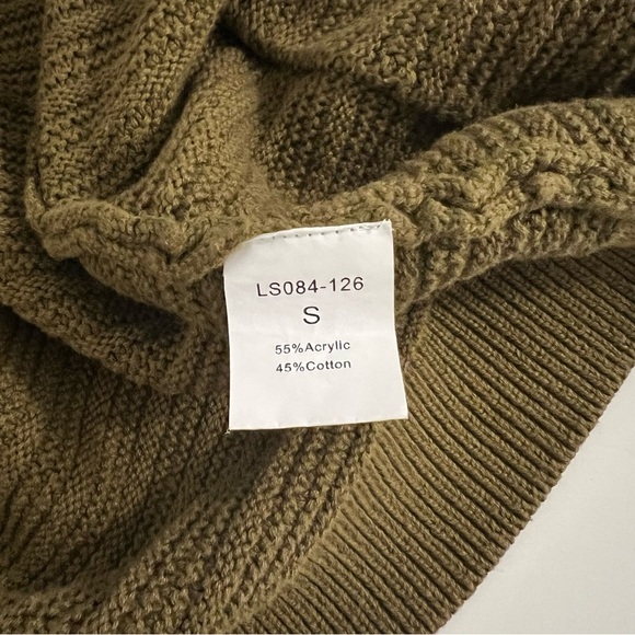Lillusory Textured Olive Green Women's Sweater Cardigan Size S - Picture 5 of 5